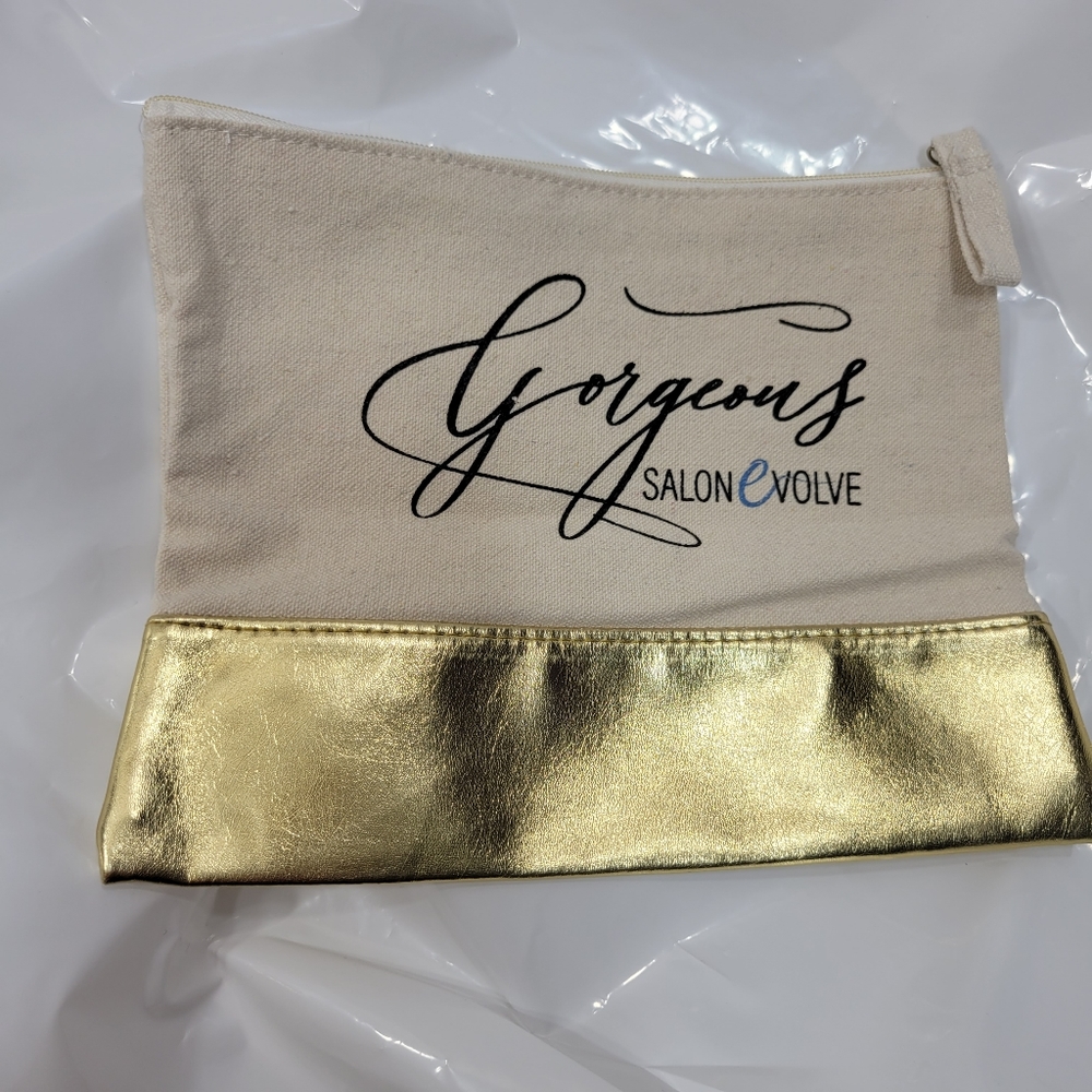 Gorgeous Salon eVolve White & Gold Cosmetic Case Makeup Bag